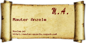 Mauter Anzelm névjegykártya